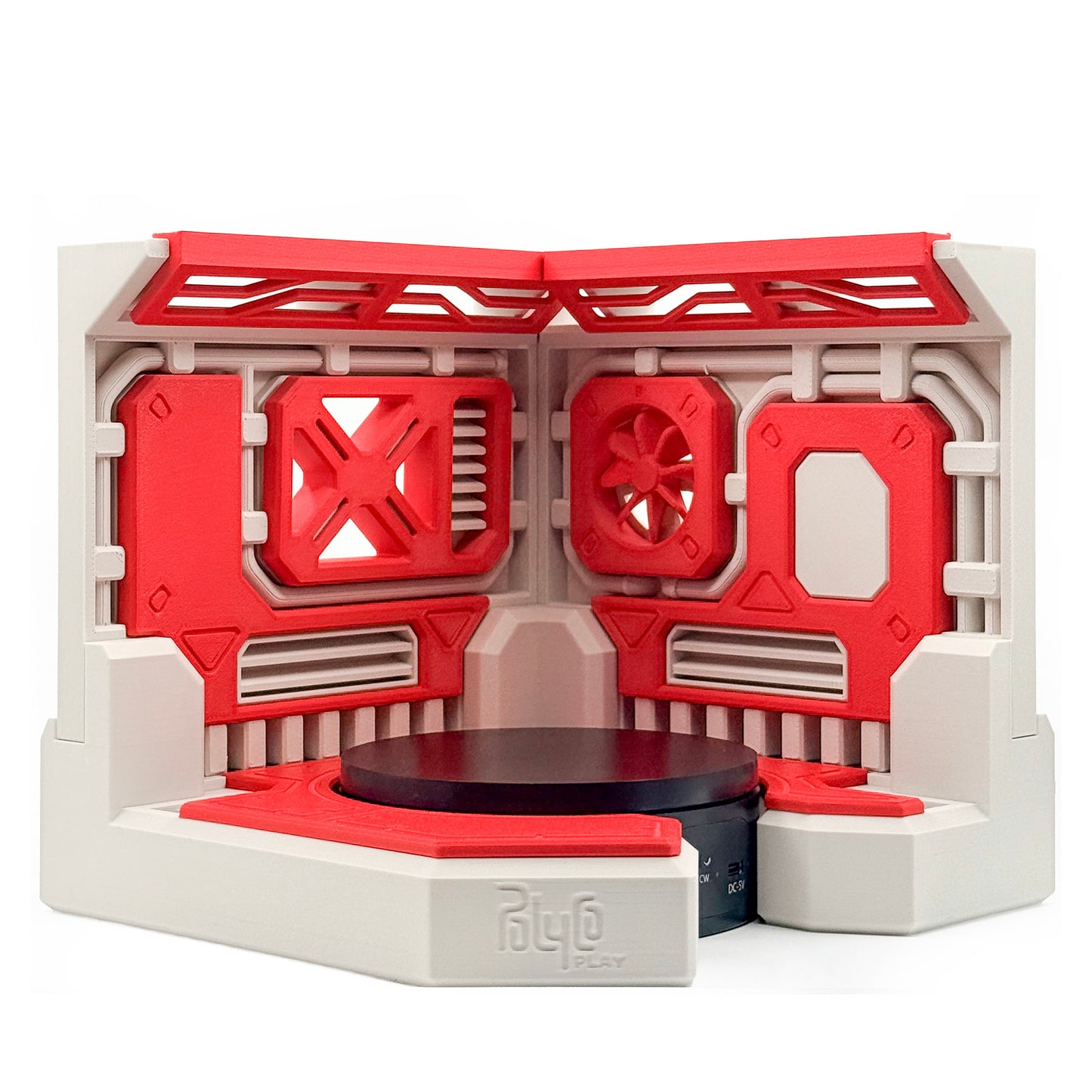 Red accent panels