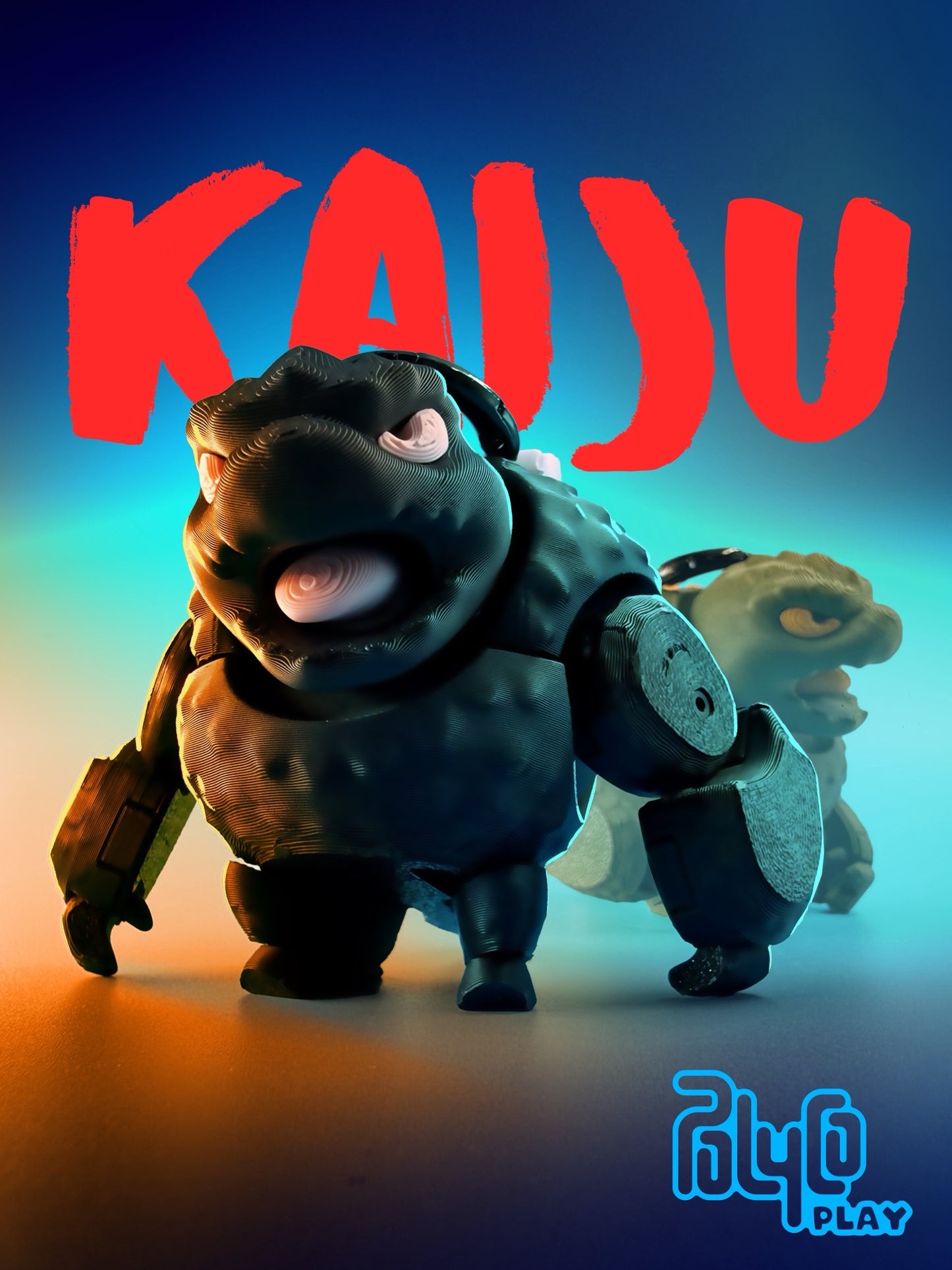 Kaiju model kit keychain_black